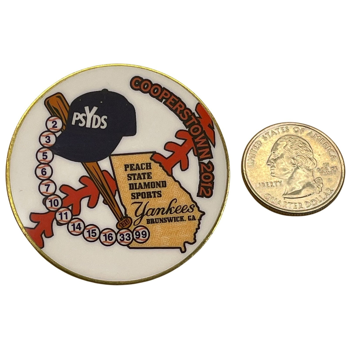 Cooperstown 2012 Soft Pin Georgia Map Peach State Yankees Diamond Collectible