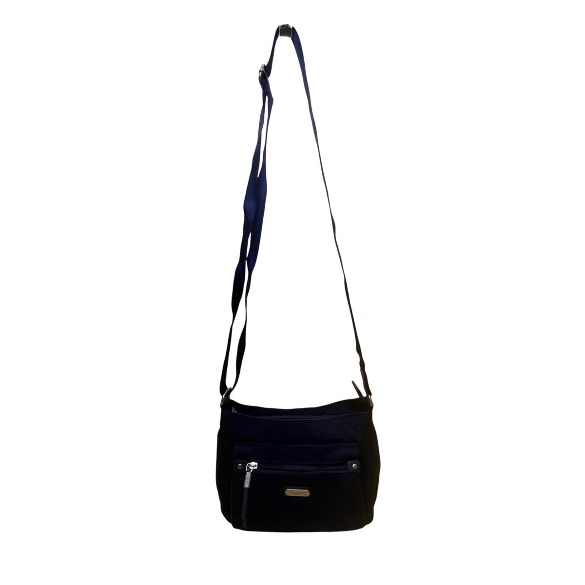 Baggallini Women’s Blue Nylon Adjustable Strap Multiple Pockets Crossbody Bag