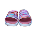 Clarks Women’s Pinks Striped Cushioned Wide Drift Petal Slide Sandals Size 7.5