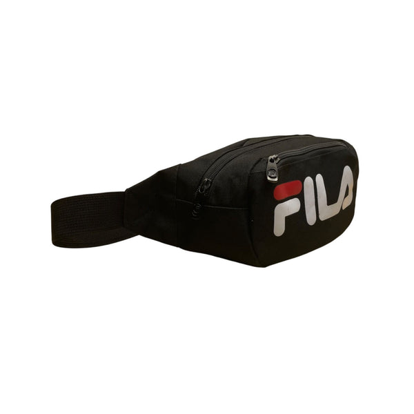 Fila Unisex Black Canvas Adjustable Strap Logo Waist Belt Bag