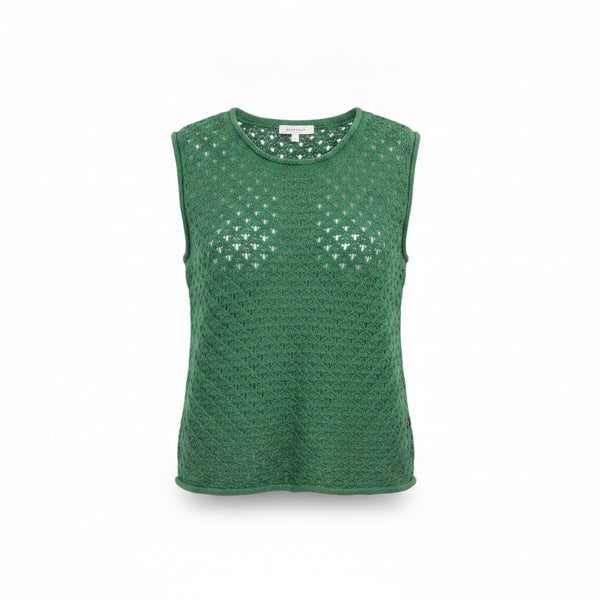Sanctuary Womens Green Crochet Cotton Sleeveless Top Stylish Shirt Sz M