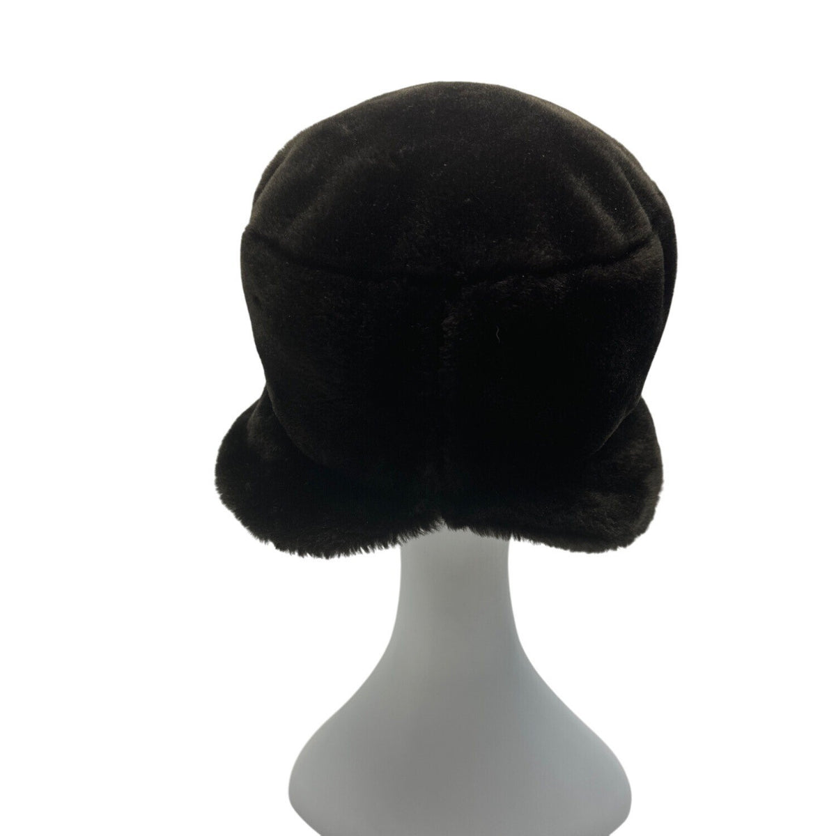 Vintage Black Faux Fur Cloche Hat For Women