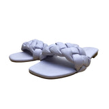 Express Womens Lilac Purple Braided One Band Slide Sandals
