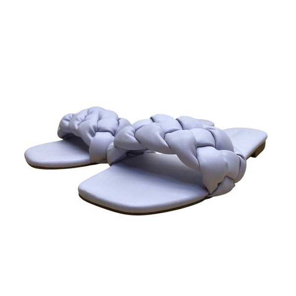 Express Womens Lilac Purple Braided One Band Slide Sandals