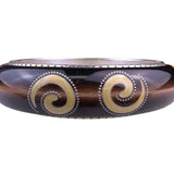 Brighton Womens Black & Cream Metal Fashion Bangle Bracelet Swirl Inlay Design