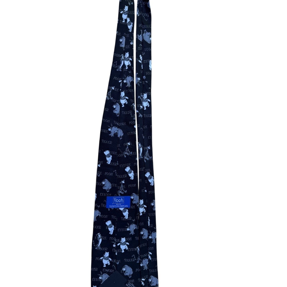 Disney Men Black Polyester Winnie The Pooh & Friends Pattern Novelty Tie