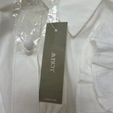 J. Crew Womens White Cotton Short-Sleeve Button-Up Ruffle Hem Dress Size S