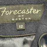 Forecaster Women’s Navy Wool Hooded Coat With Velvet Trim Warm Outerwear Sz 12