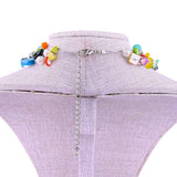 Multi-Strand Womens Multicolor Acrylic & Faux Pearl Necklace 