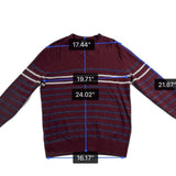 Gap Mens Burgundy Cotton Blend Stripe V-Neck  Medium Lightweight Casual Knit