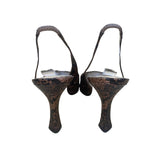Karen Scott Women’s Brown & Black Leather Snake Print Square toe Pumps Size 8M