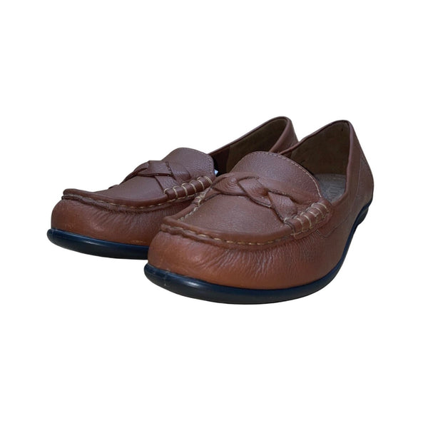 Hotter Women’s Brown Leather Comfort Sole Selena Loafers Size 9.5