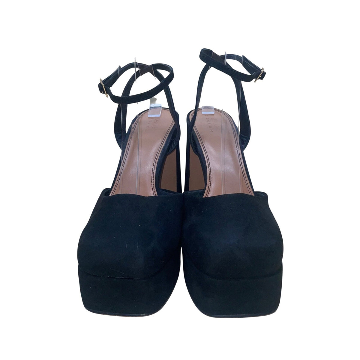 ASOS Women’s Black Suede Strapped Pressure Platform High Heel Shoes Size 11