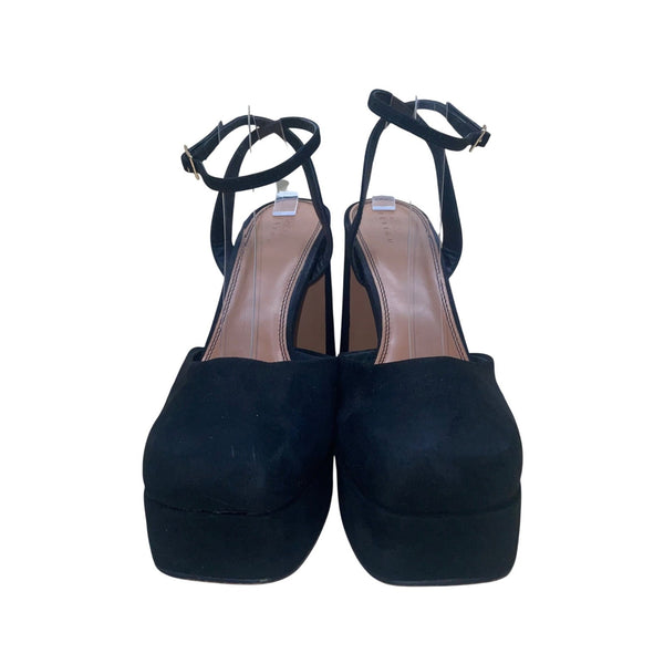 ASOS Women’s Black Suede Strapped Pressure Platform High Heel Shoes Size 11