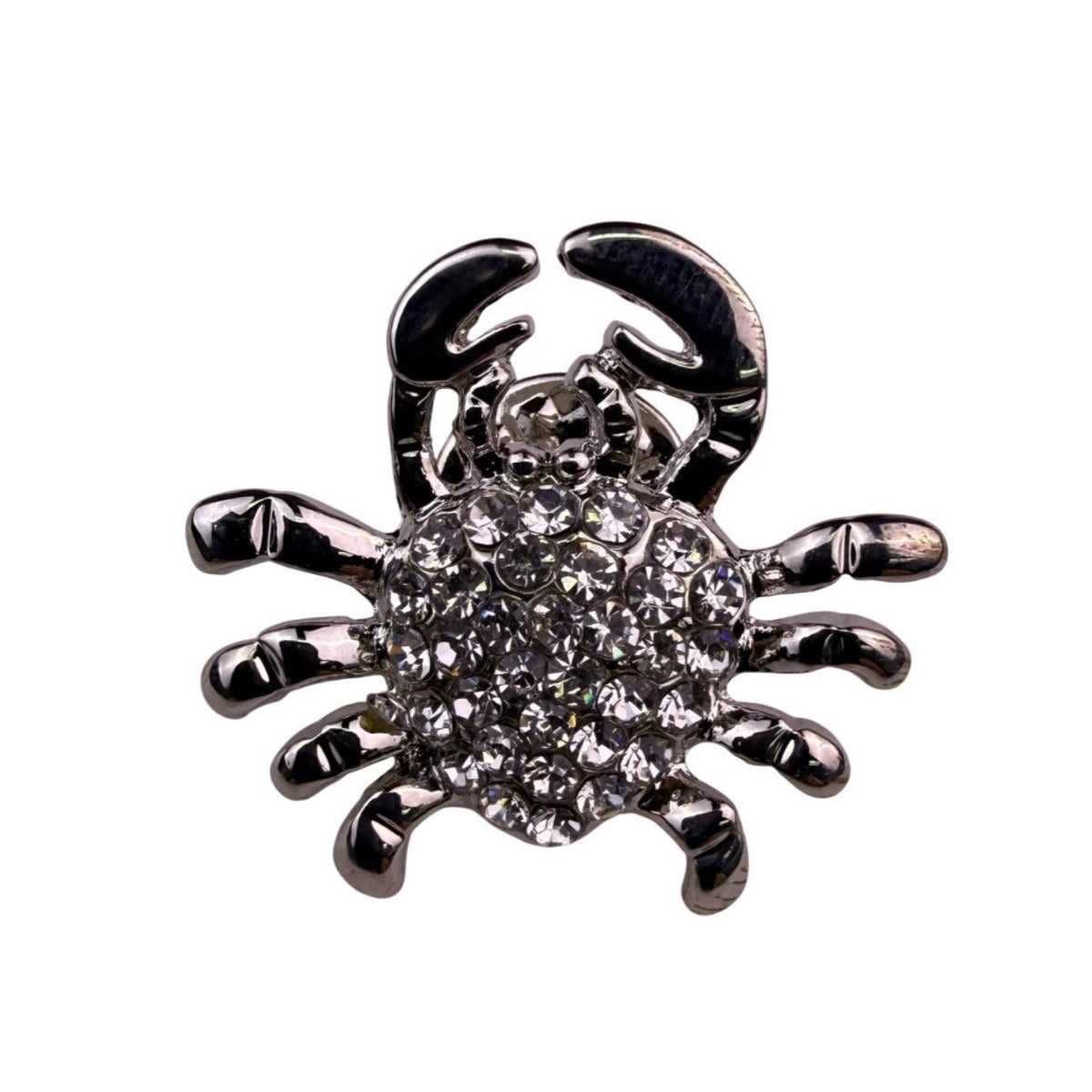 Joes Gold-Tone Rhinestone Crab Pin Brooch For All Ages Elegant Jewelry Accents