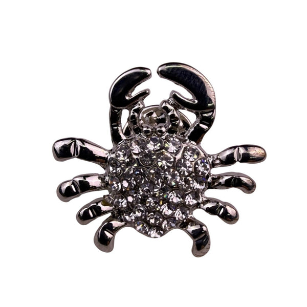 Joes Gold-Tone Rhinestone Crab Pin Brooch For All Ages Elegant Jewelry Accents