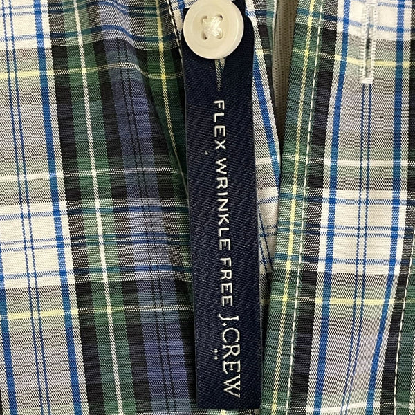 J.Crew Mens Flex Wrinkle-Free Plaid Button-Up Shirt Size S Blue/Green New