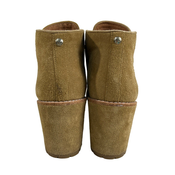 Coach Women’s Dark Beige Suede Karson Ankle Booties Sz 10