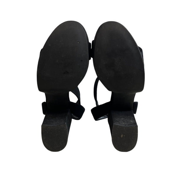 Steve Madden Women's Black Suede Leather Strapped High Heels Sz 10M