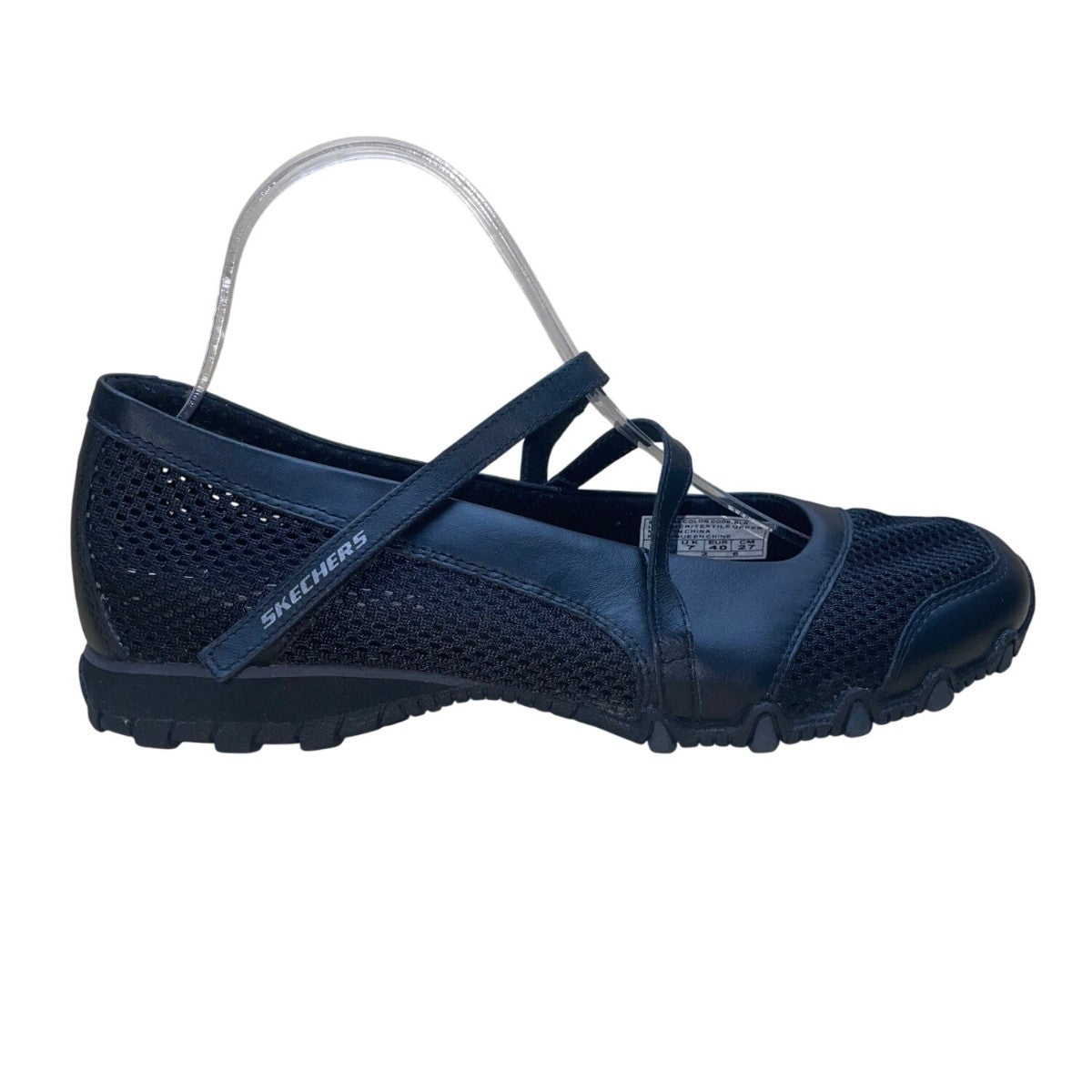 Skechers Women’s Black Leather & Textile Blend Mary Jane Style Shoes Size 10
