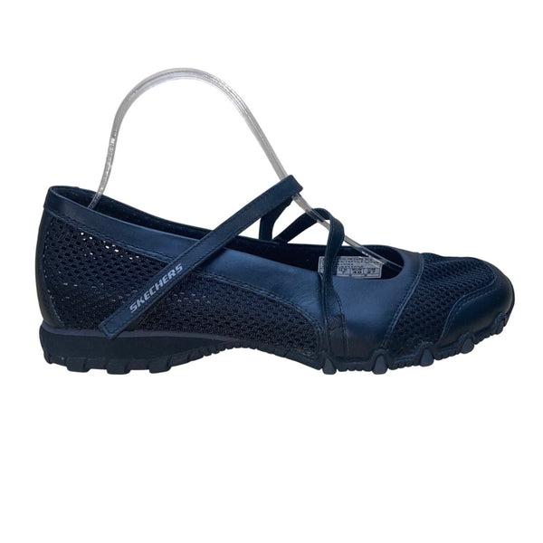 Skechers Women’s Black Leather & Textile Blend Mary Jane Style Shoes Size 10