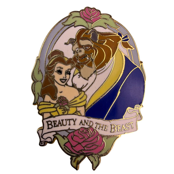 Disney Collectible Enamel Pin Beauty & Beast 2002 Walt Disney World Gold Tone