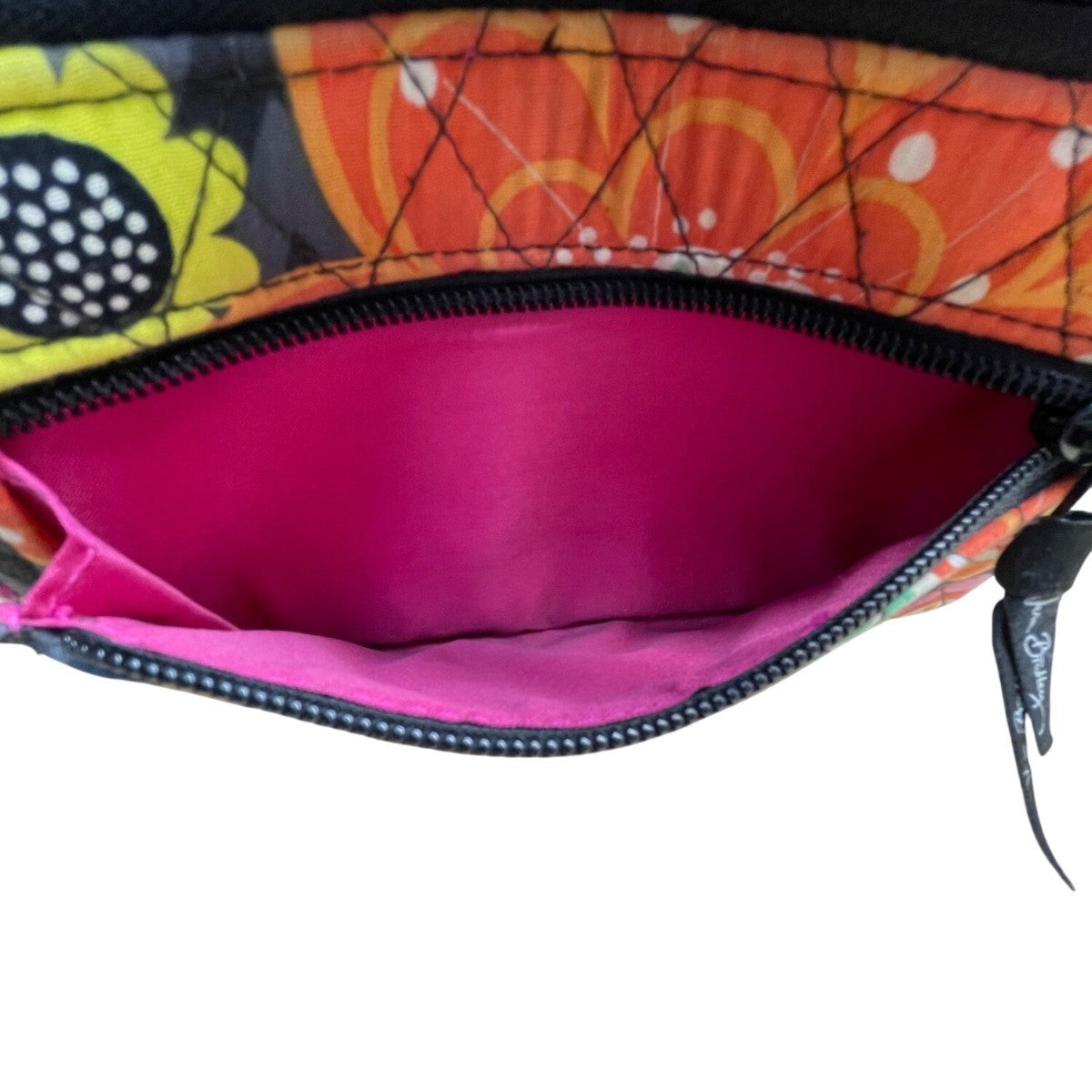 Vera Bradley Women’s Black Multicolor Quilted Floral Pattern Turnlock Wallet