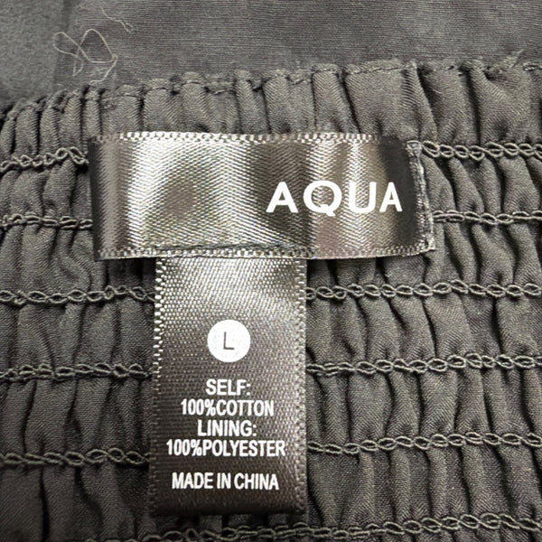 Aqua Womens Black Cotton Halter Neck Maxi Dress Lined Size Large
