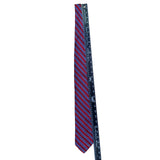 Tommy Hilfiger Mens Red & Blue 100% Silk Reversible Tie Striped & Floral Design