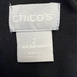 Chicos Womens Black Faux-Wrap Tie-Belt Jumpsuit Size 2 (12/14 )