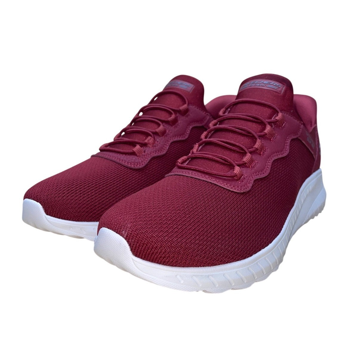 Skechers Bobs Women’s Red Mesh Lace Up Accent Slip Ins Athletic Sneakers Sz 9.5