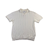 Zara Mens Cream Polo Shirthort Sleeve Ribbed Casual Size S