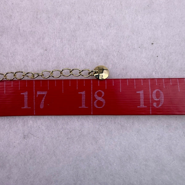 Liz Claiborne Womens Gold Tone Beaded Necklace Adjustable Length Faceted Accents