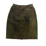 Casual Corner Womens Olive Green Leather Pencil Skirt Size 6 Fitted Waist
