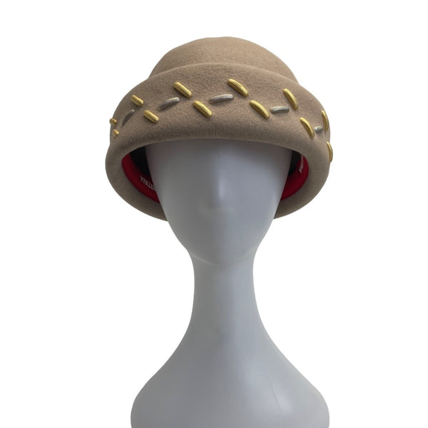 Importina Bollman Hat Co. Women Doeskin Felt Wool Cloche With Decorative Accents