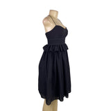 J.Crew Womens Black Wool-Blend Ruffled Halter Midi Dress  Elegant & Lined Size 4