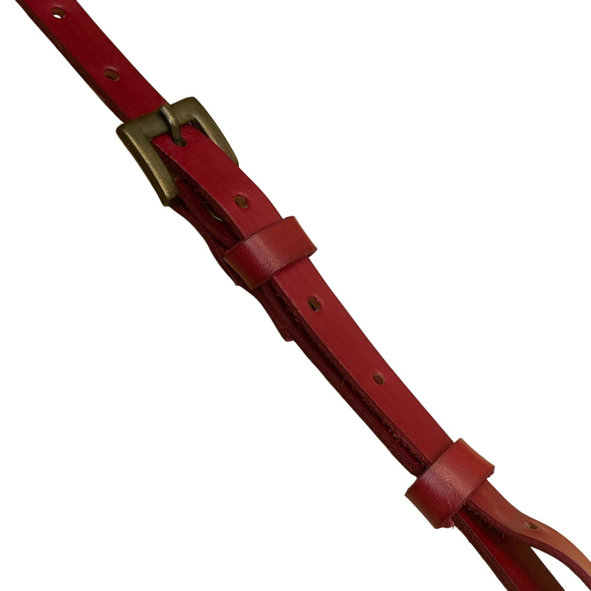 Handmade Women’s Red Leather Floral Brass Clasp Adjustable Strap Crossbody Bag