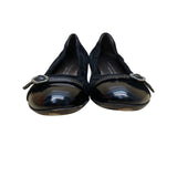 Attilio Giusti Leombruni Women’s Black Suede & Patent Cap Toe Flats Size 39