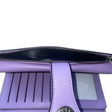 Travelambo Women’s Purple Faux Leather Patterned Button Design Clutch Wallet