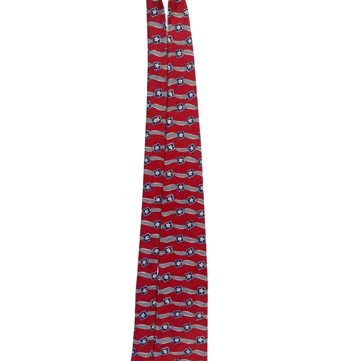 Robert Talbott Mens Red Silk Floral Pattern Tie Hand Sewn Made In Italy
