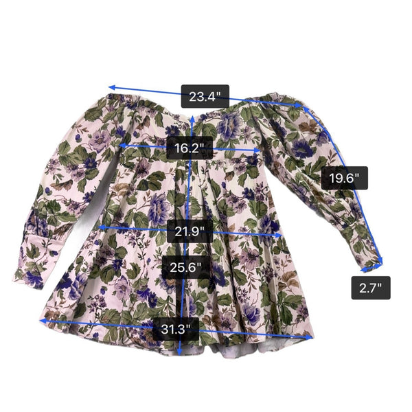 Asos Edition Womens Purple Floral Off-Shoulder Mini Dress Long Sleeves Sz 12