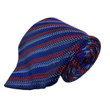 XMI Platinum Mens Red & Blue Silk Handmade Tie Imported From England