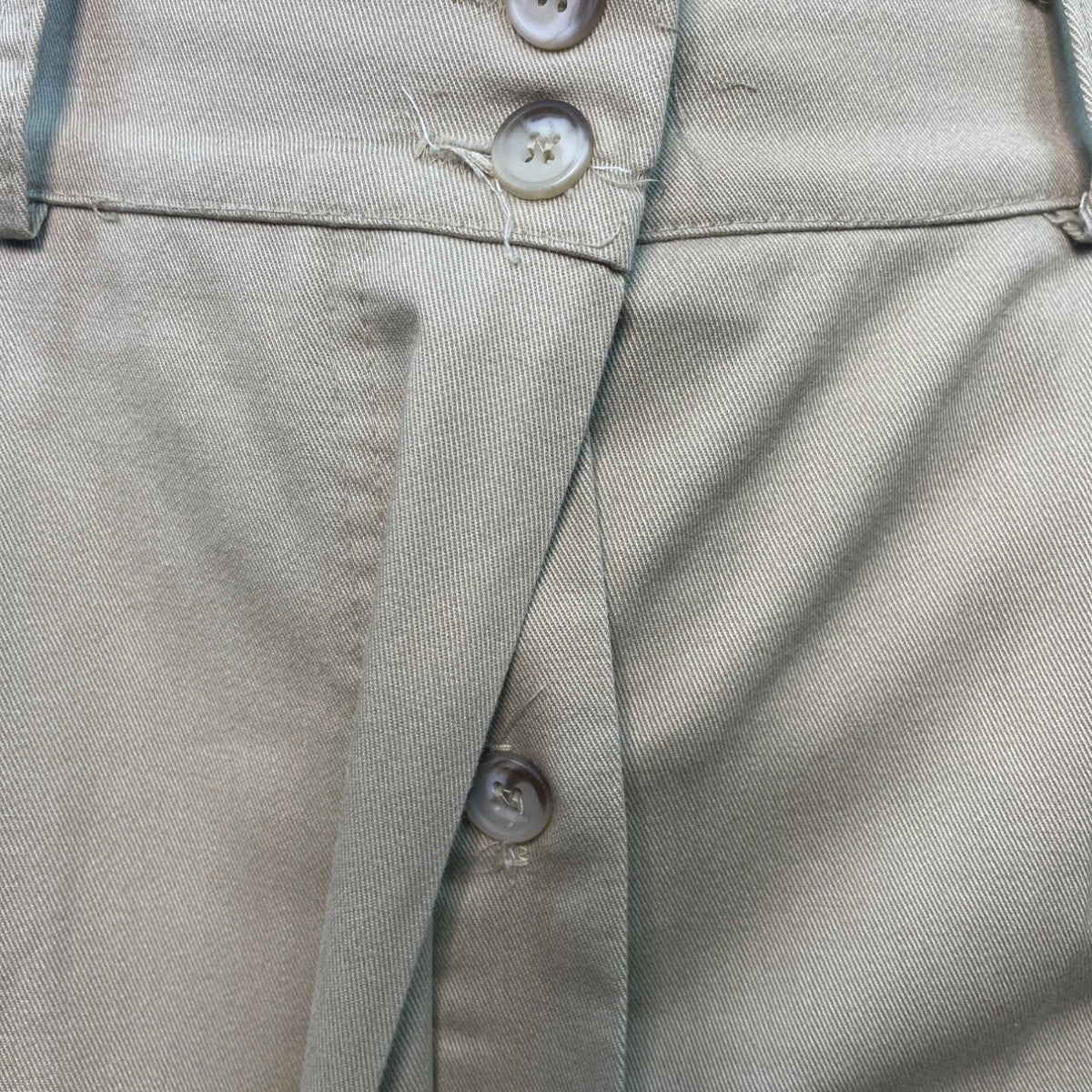K&L SportWear Beige Midi High-Waisted Pencil Skirt With Button Closure Sz 8