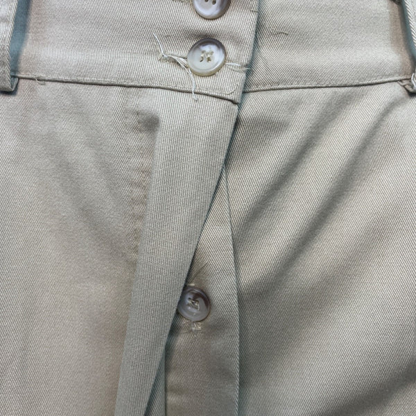 K&L SportWear Beige Midi High-Waisted Pencil Skirt With Button Closure Sz 8