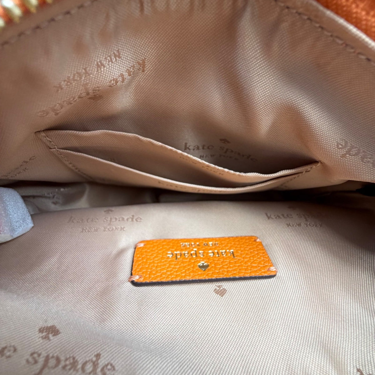 Kate Spade Women’s Orange Leather Adjustable Strap Stylish Pebbled Belt Bag