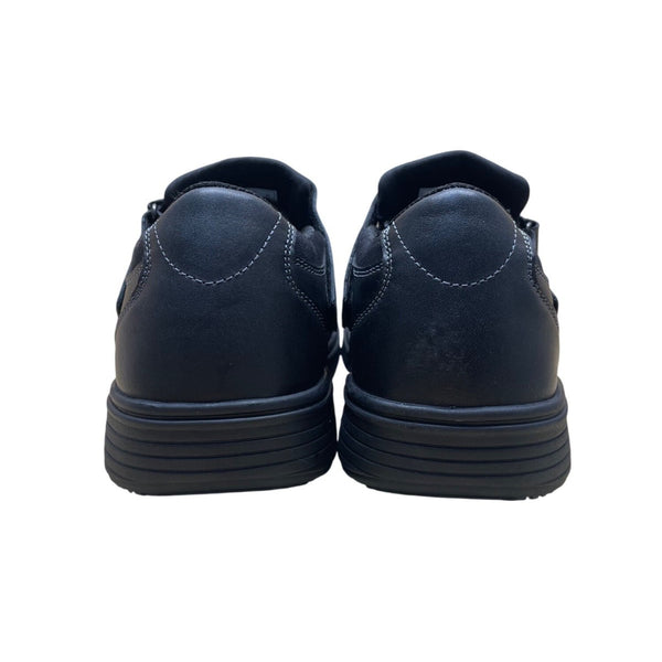 Orthofeet Men’s Black Leather Hook & Loop Strap Orthopedic Shoes Size 12 Medium