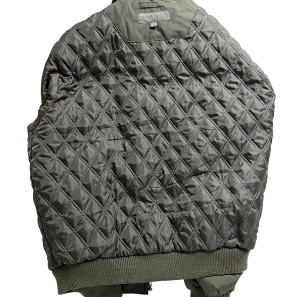 Perry Ellis Portfolio Mens Green Polyester Bomber Jacket Sherpa-Lined Collar Siz