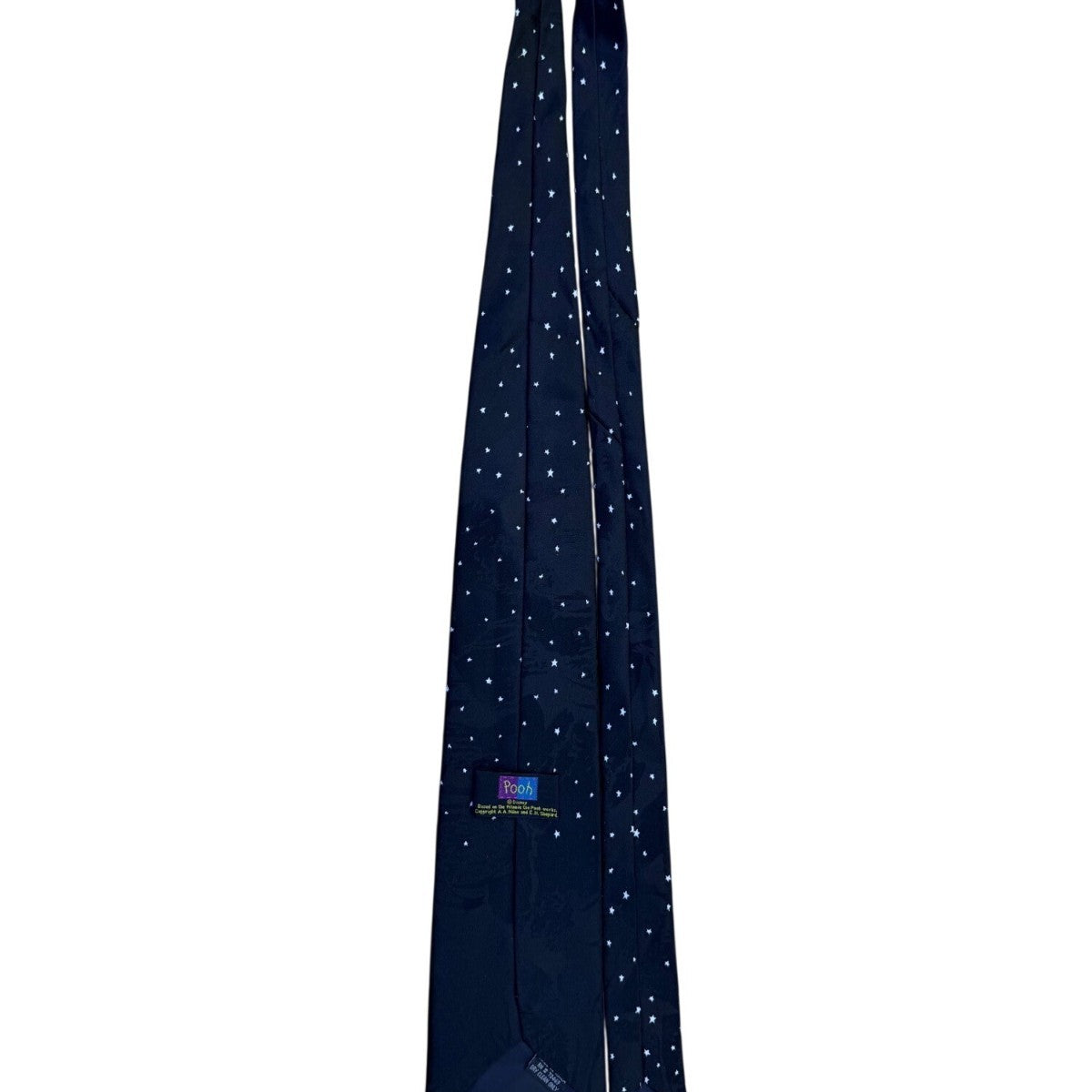 Disney Men’s Black Polyester Winnie The Pooh Necktie Starry Night Prin