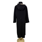 Fleet Street Womens Black Polyester Hooded Trench Coat Button Closure Size 10