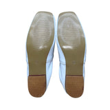 Zrshenmids Women’s White Leather Cut-Out Slip-On Square Toe Loafers Size 38